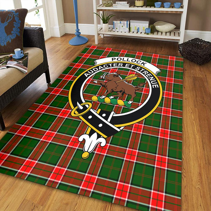 Pollock Modern Tartan Crest Area Rug
