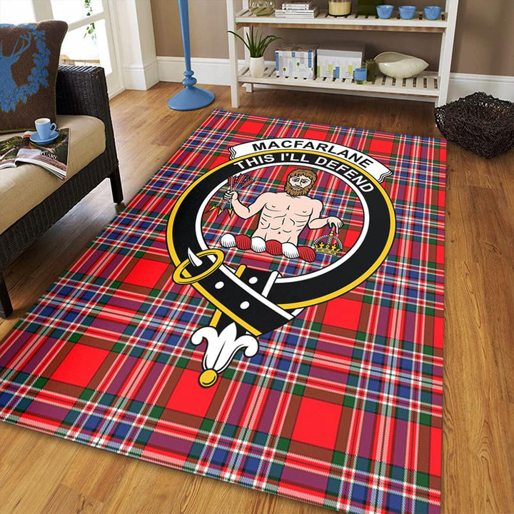 MacFarlane Modern Tartan Crest Area Rug
