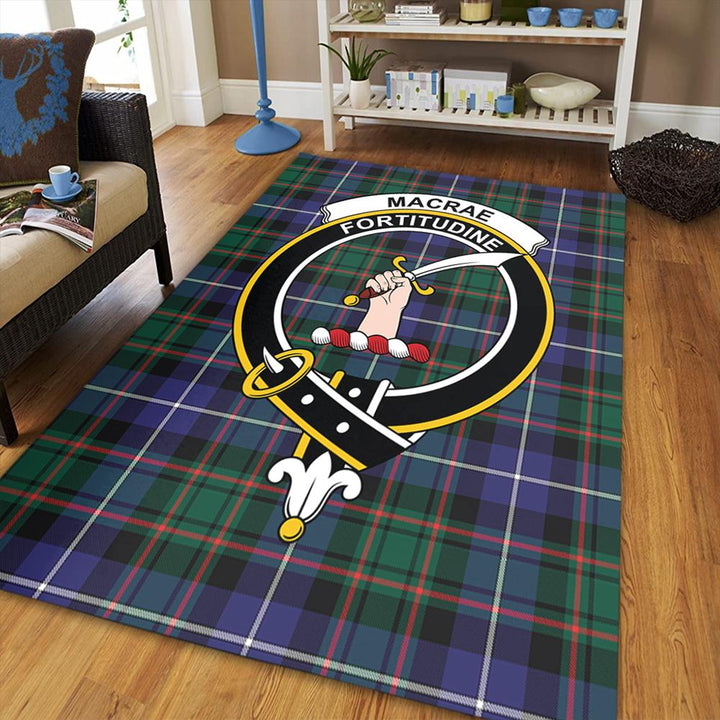 MacRae Hunting Modern Tartan Crest Area Rug