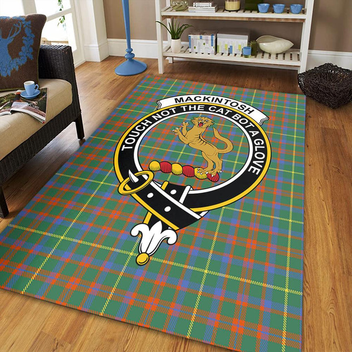 MacKintosh Hunting Ancient Tartan Crest Area Rug