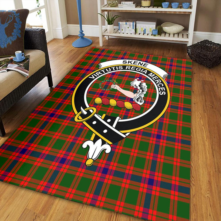 Skene Modern Tartan Crest Area Rug