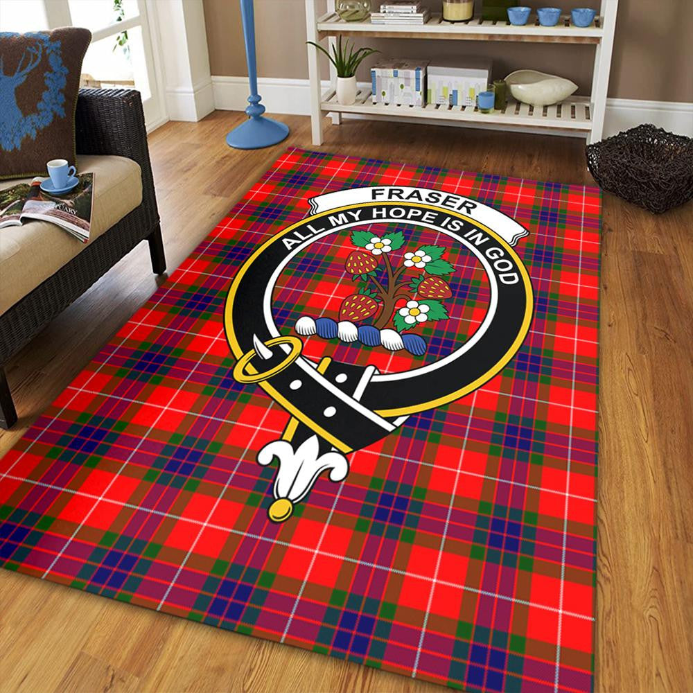 Fraser Modern Tartan Crest Area Rug | Celticprime.com – celticprime