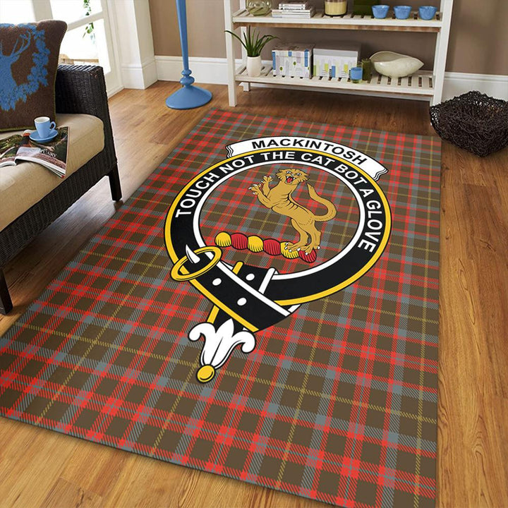 MacKintosh Hunting Weathered Tartan Crest Area Rug
