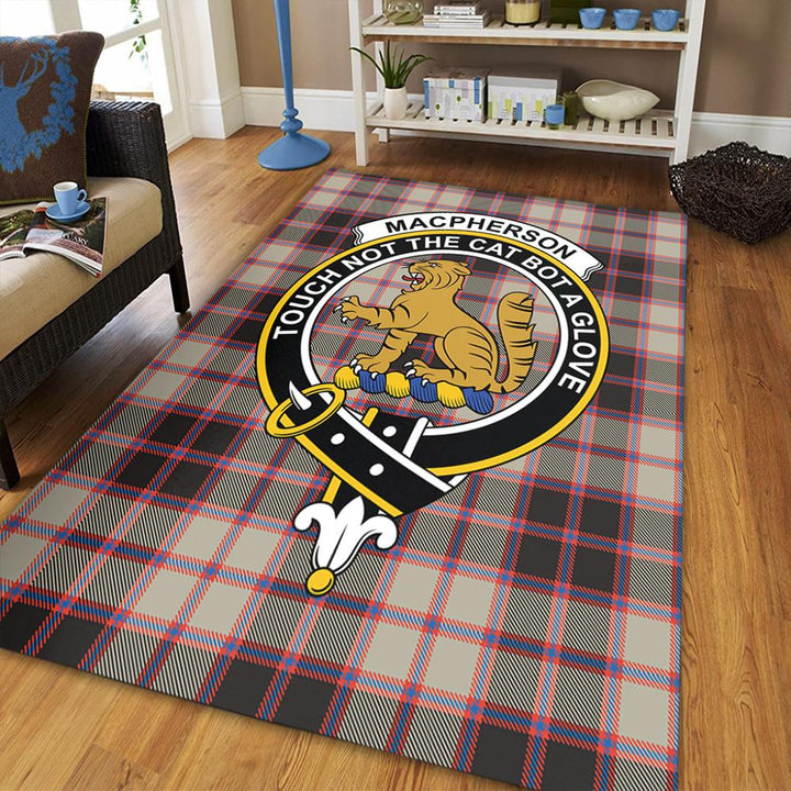 MacPherson Hunting Ancient Tartan Crest Area Rug