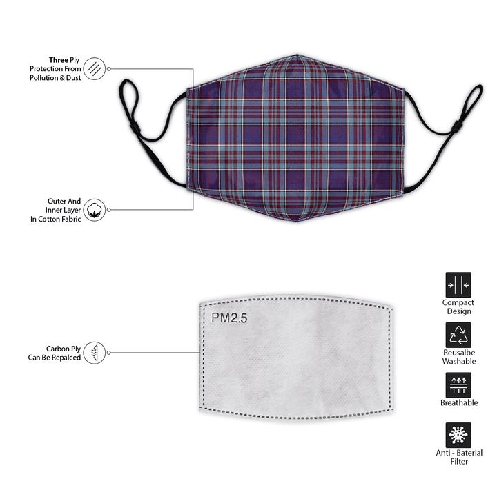 Celticprime Accessories - RCAF Tartan Fabric Mask (With Filters)