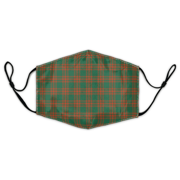 Celticprime Accessories - Menzies Green Ancient Tartan Fabric Mask (With Filters)