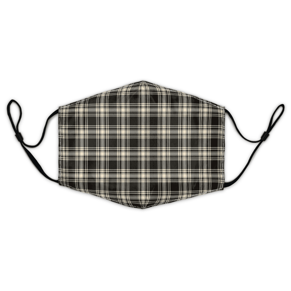 Celticprime Accessories - Menzies Black & White Ancient Tartan Fabric Mask (With Filters)