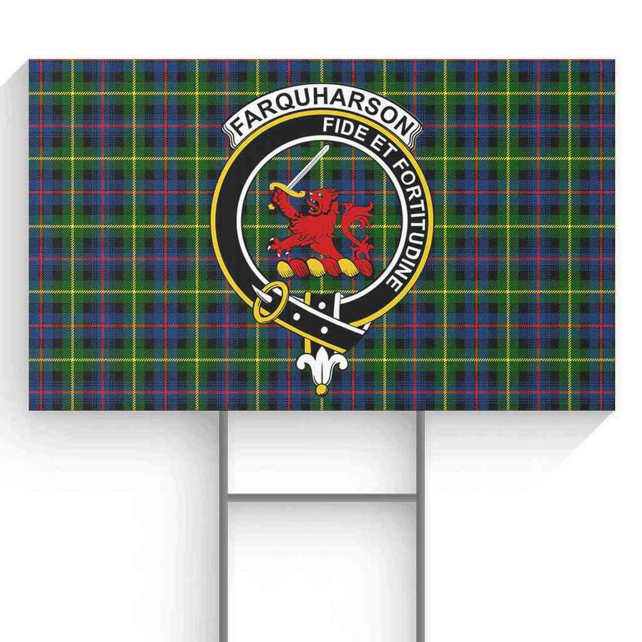 Farquharson Ancient Tartan Crest Dog Tag Necklace