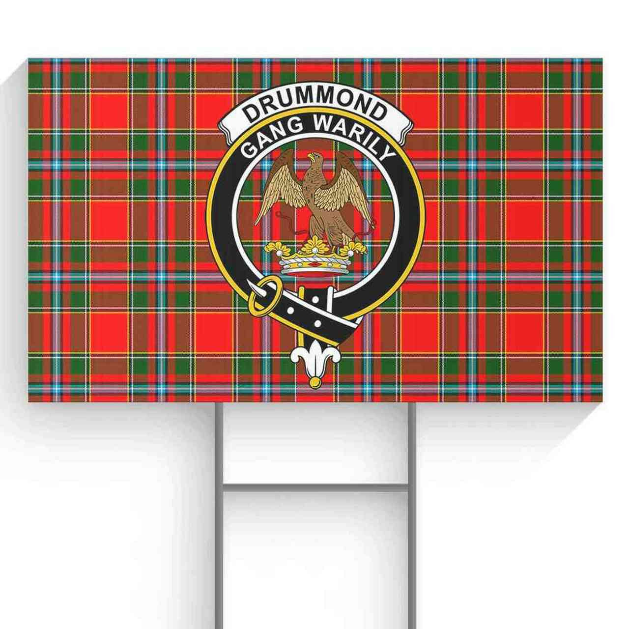 Drummond of Perth Tartan Crest Garden Flag - Welcome Style