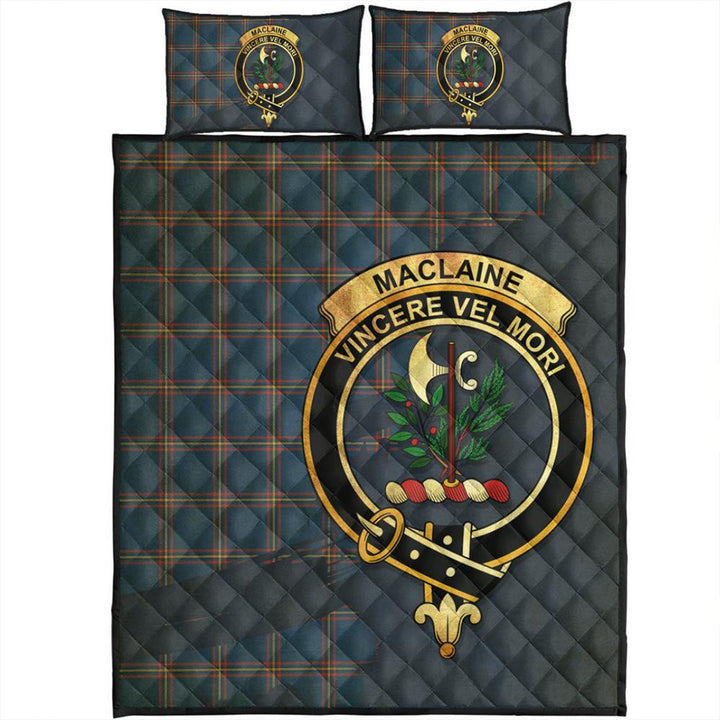 MacLaine of Loch Buie Tartan Crest Quilt Bed Set Oldest Style