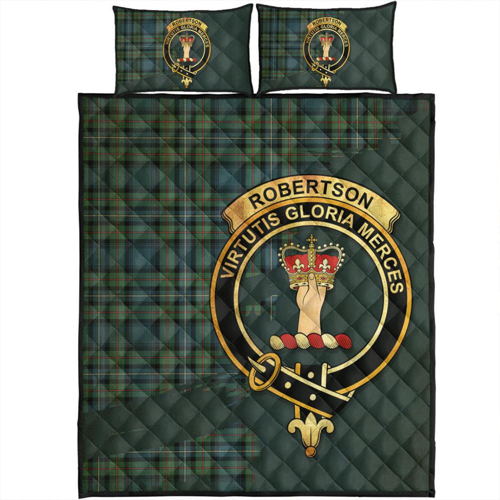Fraser (of Lovat) Ancient Tartan Crest Premium Quilt - Celtic Thistle Style