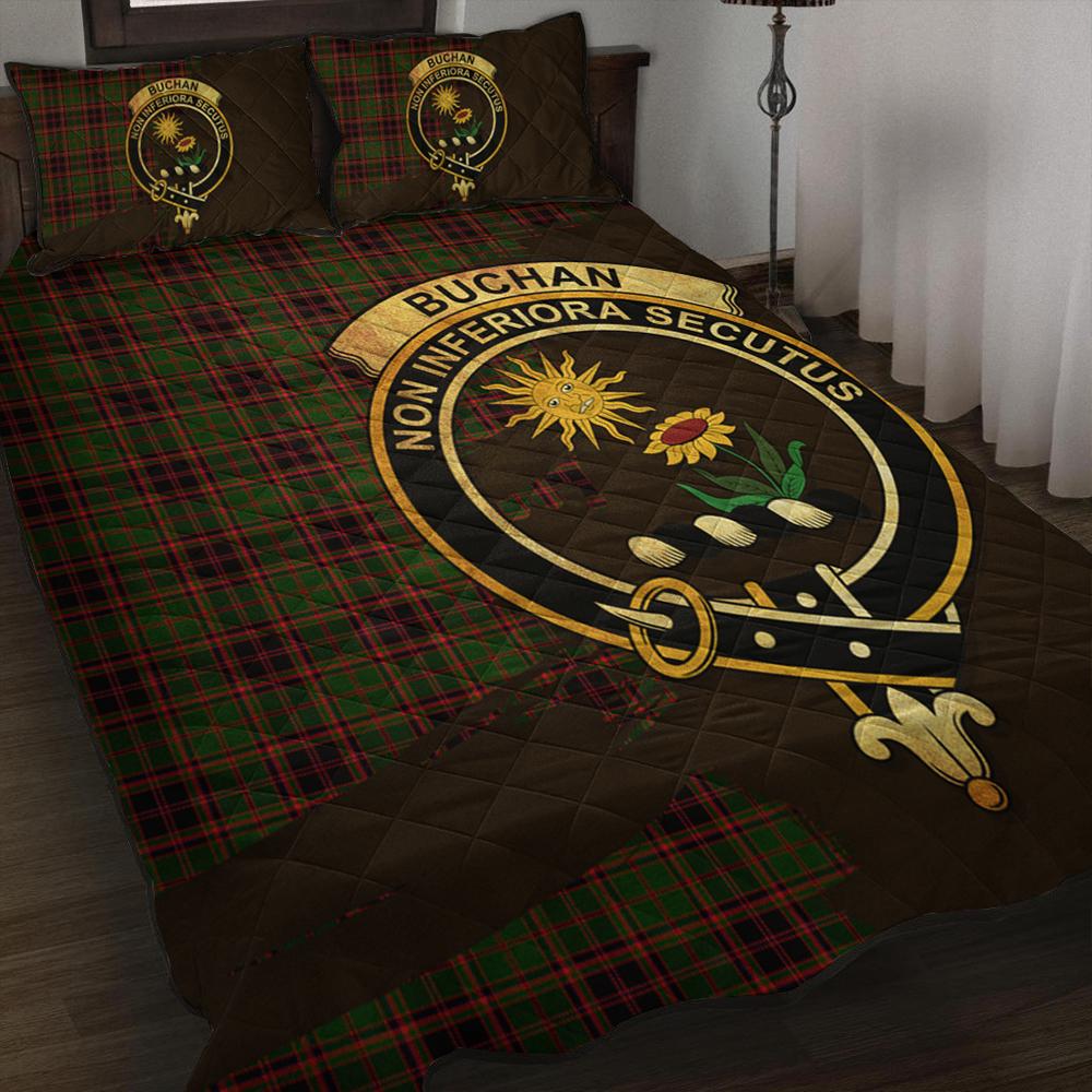 Ross Modern Tartan Crest Premium Quilt - Gold Thistle Style main image 0