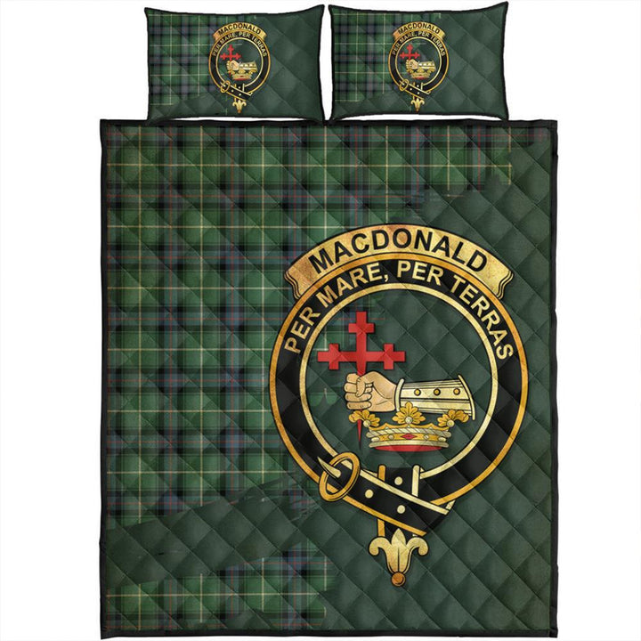 MacDonald of the Isles Hunting Ancient Tartan Crest Quilt Bed Set Oldest Style