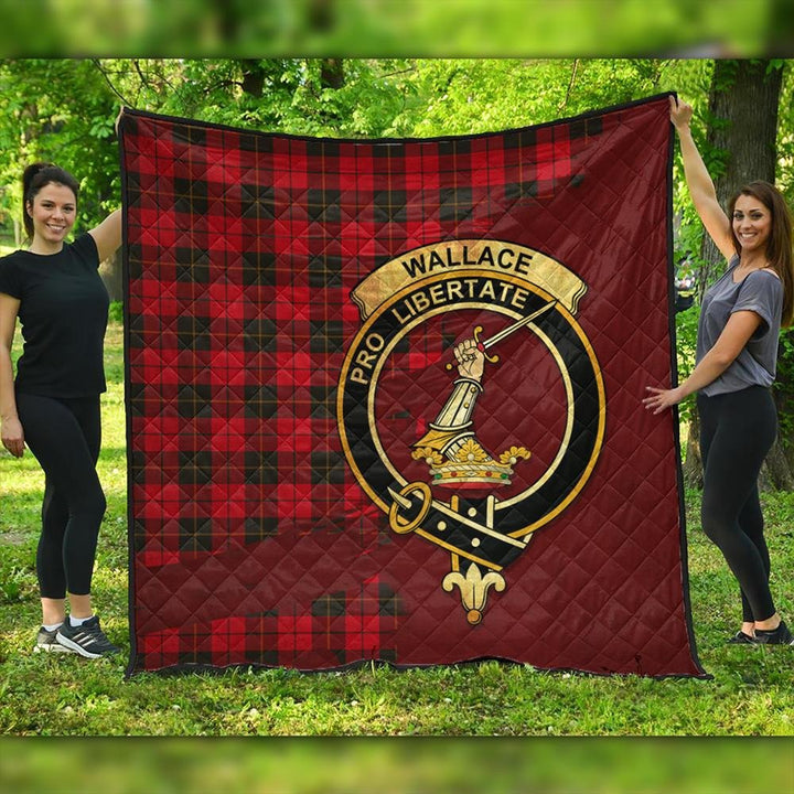 Wallace Weathered Tartan Crest Premium Quilt Oldest Style