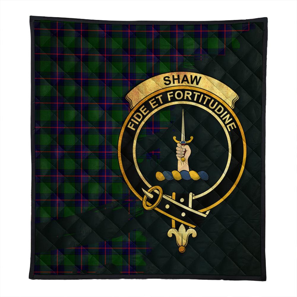 Shaw (of Sauchie) Tartan Crest Garden Flag - Celtic Thistle Style