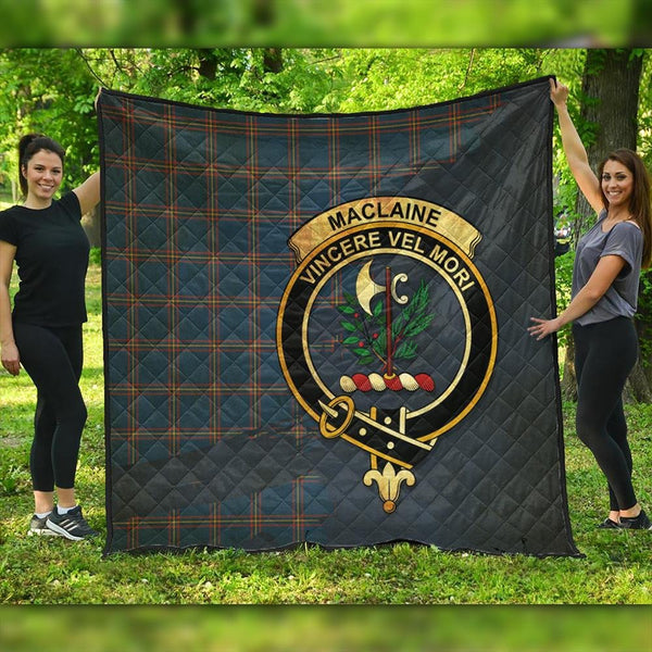 MacLaine of Loch Buie Tartan Crest Premium Quilt Oldest Style