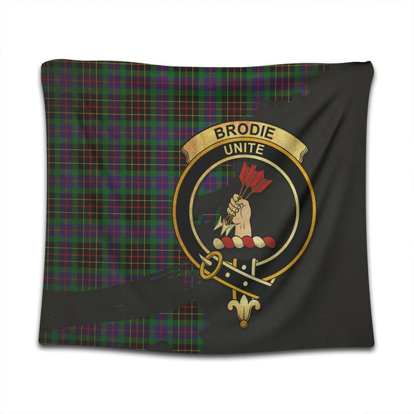 Brodie Hunting Modern Tartan Crest Tapestry Oldest Style