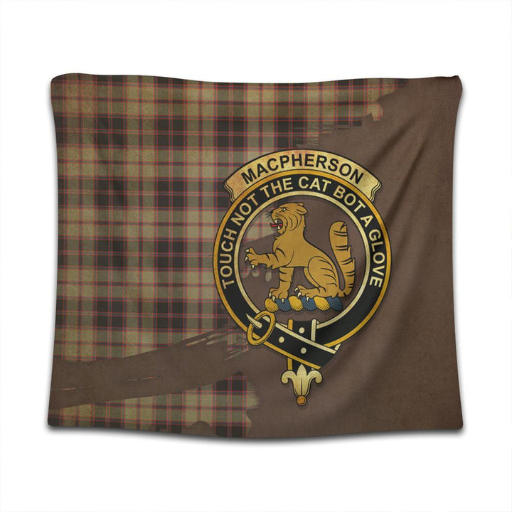 MacPherson Hunting Ancient Tartan Crest Tapestry Oldest Style