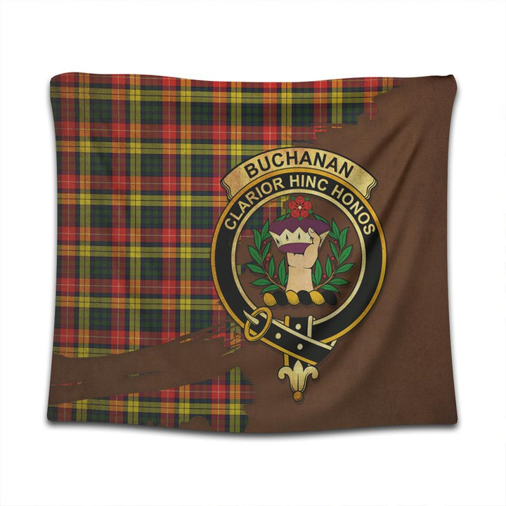 Buchanan Modern Tartan Crest Tapestry Oldest Style