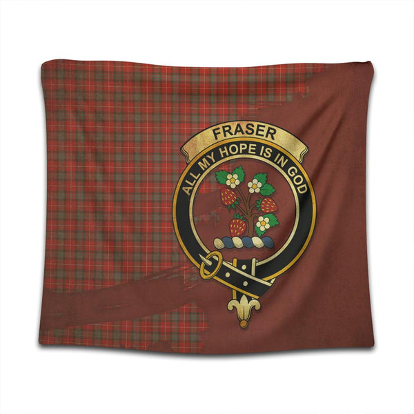 Fraser Weathered Tartan Crest Tapestry Oldest Style