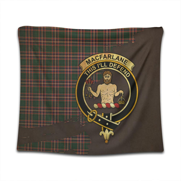 MacFarlane Hunting Modern Tartan Crest Tapestry Oldest Style