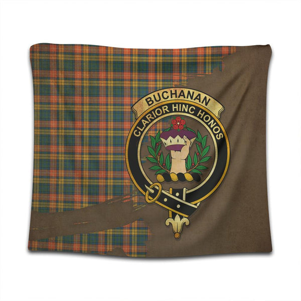 Buchanan Ancient Tartan Crest Tapestry Oldest Style