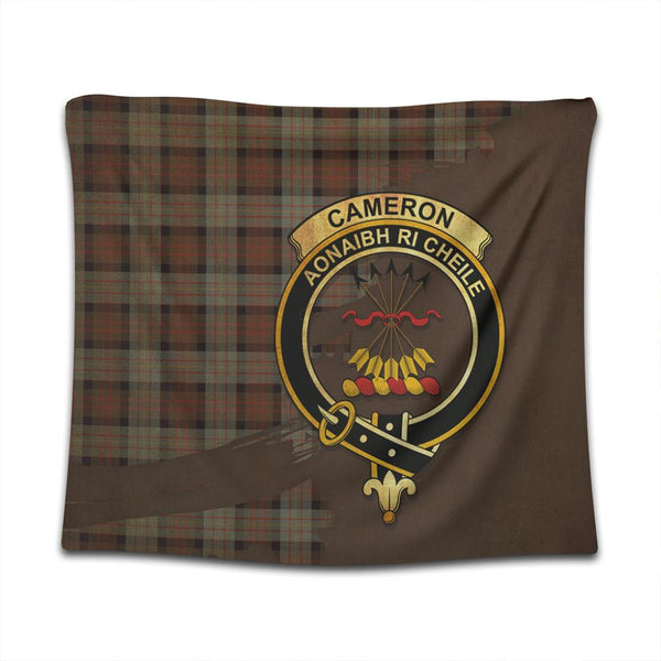 Cameron of Erracht Weathered Tartan Crest Tapestry Oldest Style