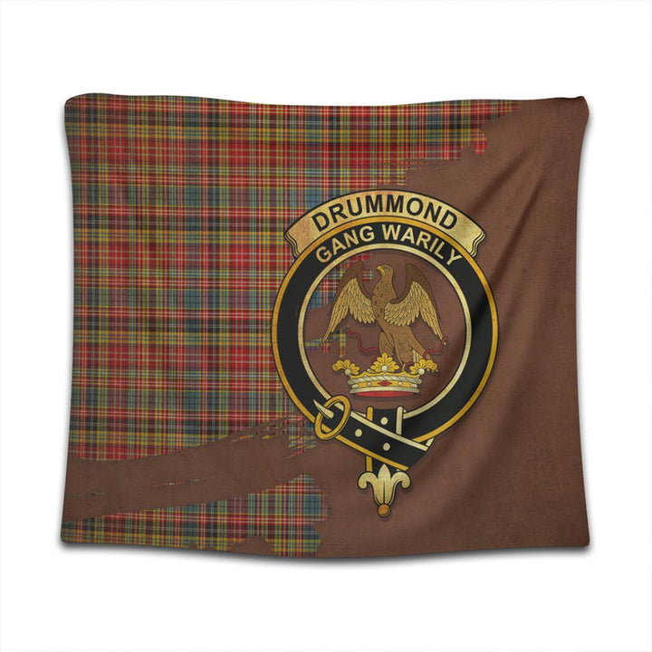 Drummond of Strathallan Tartan Crest Tapestry Oldest Style