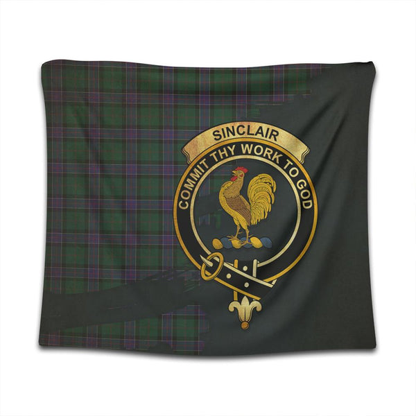 Sinclair Hunting Modern Tartan Crest Tapestry Oldest Style