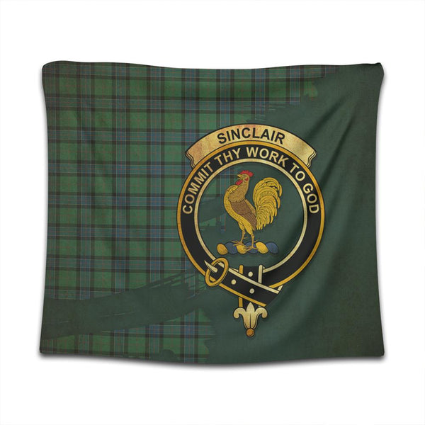 Sinclair Hunting Ancient Tartan Crest Tapestry Oldest Style