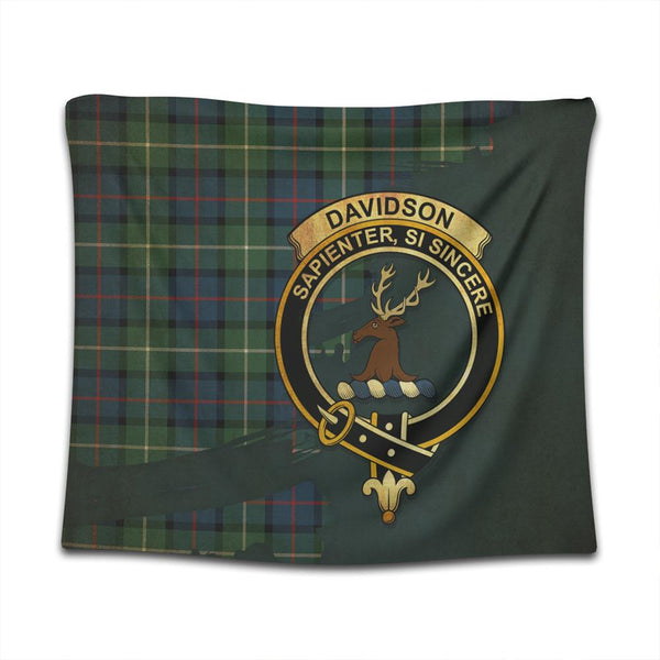Davidson of Tulloch Tartan Crest Tapestry Oldest Style