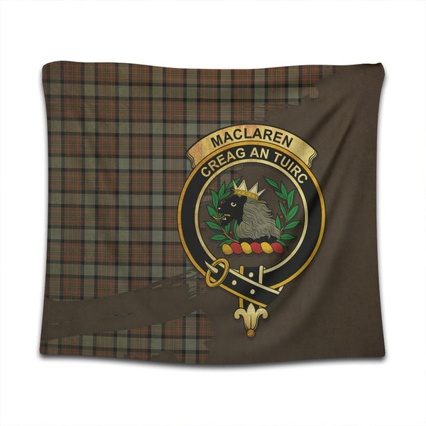 MacLaren Weathered Tartan Crest Tapestry Oldest Style