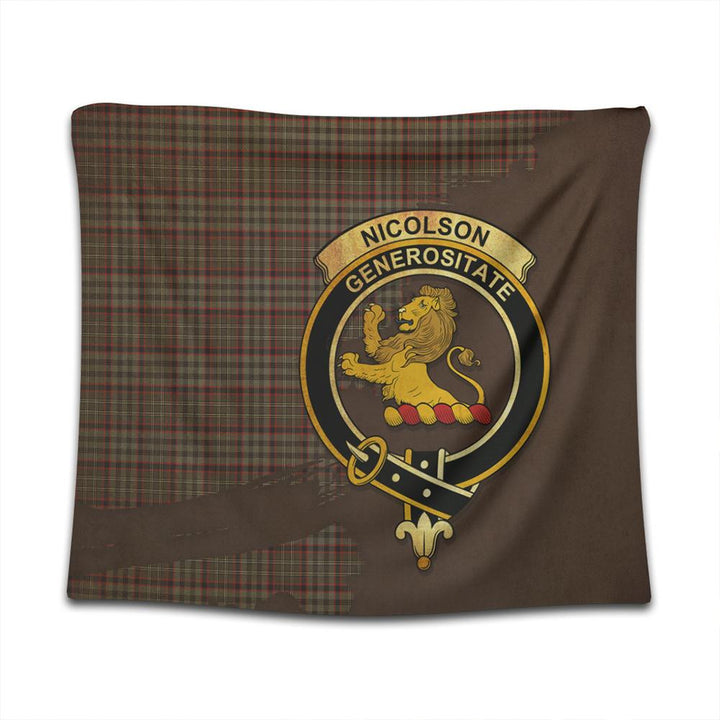 Nicolson Hunting Weathered Tartan Crest Tapestry Oldest Style