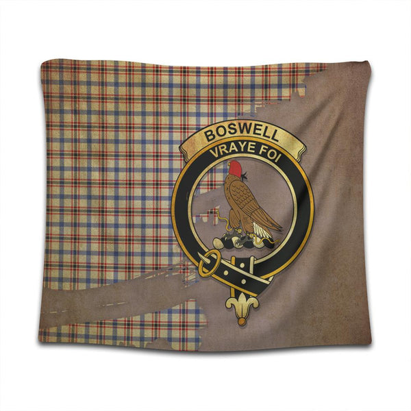 Boswell Modern Tartan Crest Tapestry Oldest Style