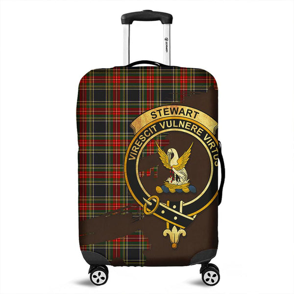 Stewart Black Tartan Crest Luggage Cover Oldest Style