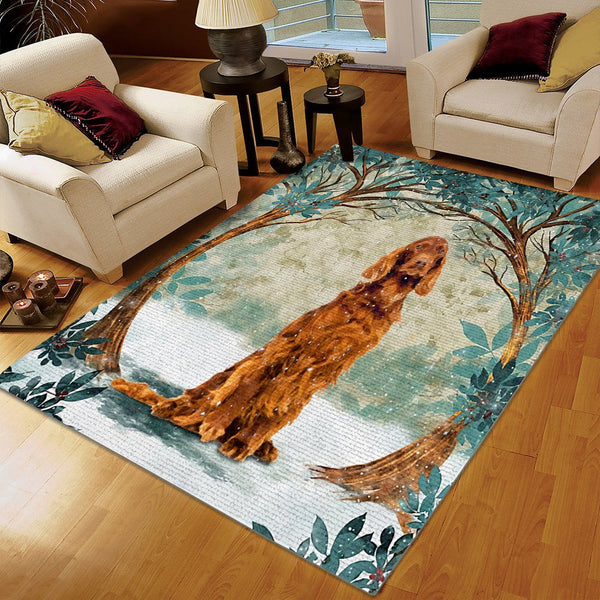 Cool Binary Tree Coding Computer Science Printing Floor Mat Carpet, Irish Setter And Circle Tree Rug, Gifts for Circles