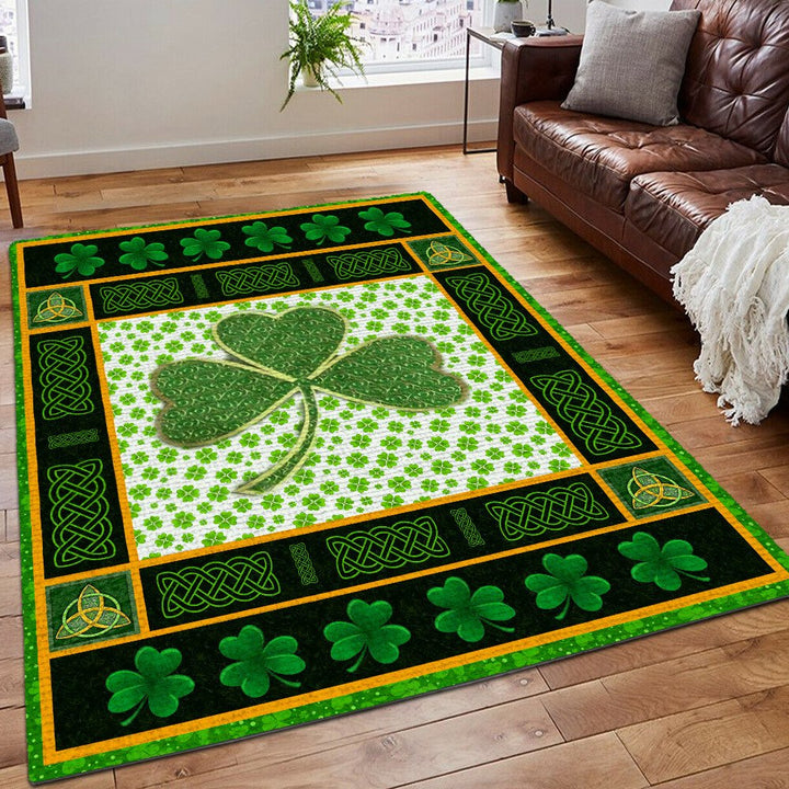 Shamrock Elephants Area Rug, Irish Rug, Proud Irish Heritage Area Rug, Shamrock Printing Floor Mat Carpet, Irish Shamrock Rug, Gifts for Irish