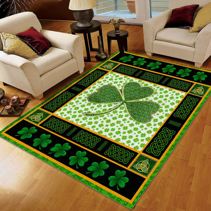 Shamrock Elephants Area Rug, Irish Rug, Proud Irish Heritage Area Rug, Shamrock Printing Floor Mat Carpet, Irish Shamrock Rug, Gifts for Irish