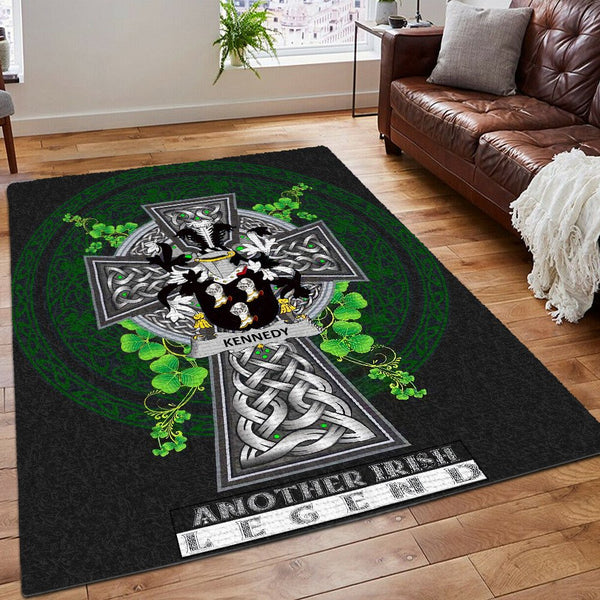 Legend Of Game Area Rug, Proud Irish Heritage Printing Floor Mat Carpet, Kennedy Or O'Kennedy Ireland Irish Legend Rug, Gifts for Ireland