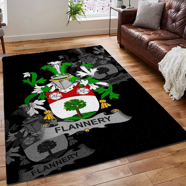 Proud Irish Heritage Rug, Flannery Or O'Flannery Ireland Irish Family Crest Rug, Gifts for Ireland