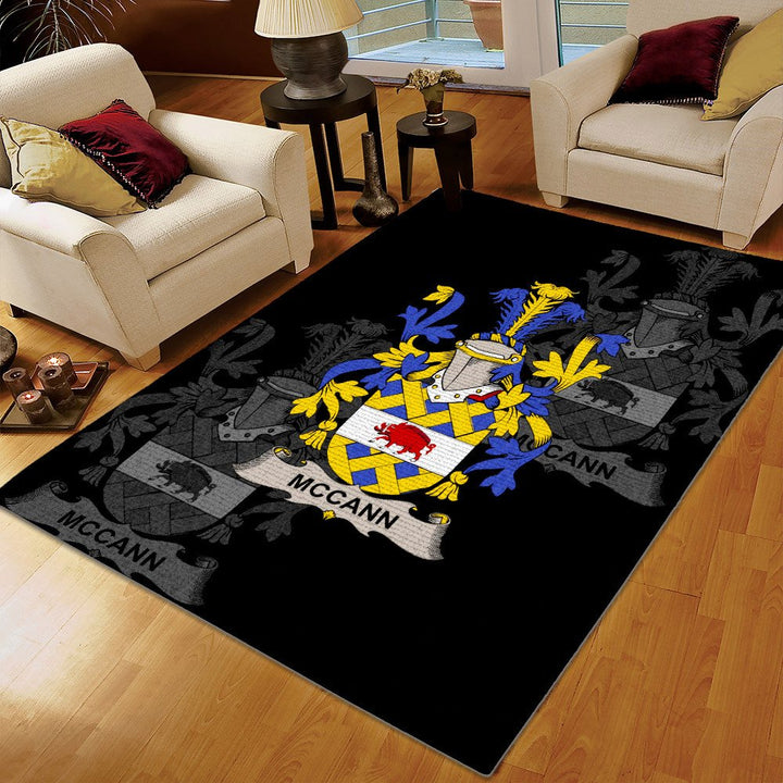Family Lover Rug, Proud Irish Heritage Women Printing Floor Mat Carpet, Mccann Ireland Irish Family Crest Rug, Gifts for Irish