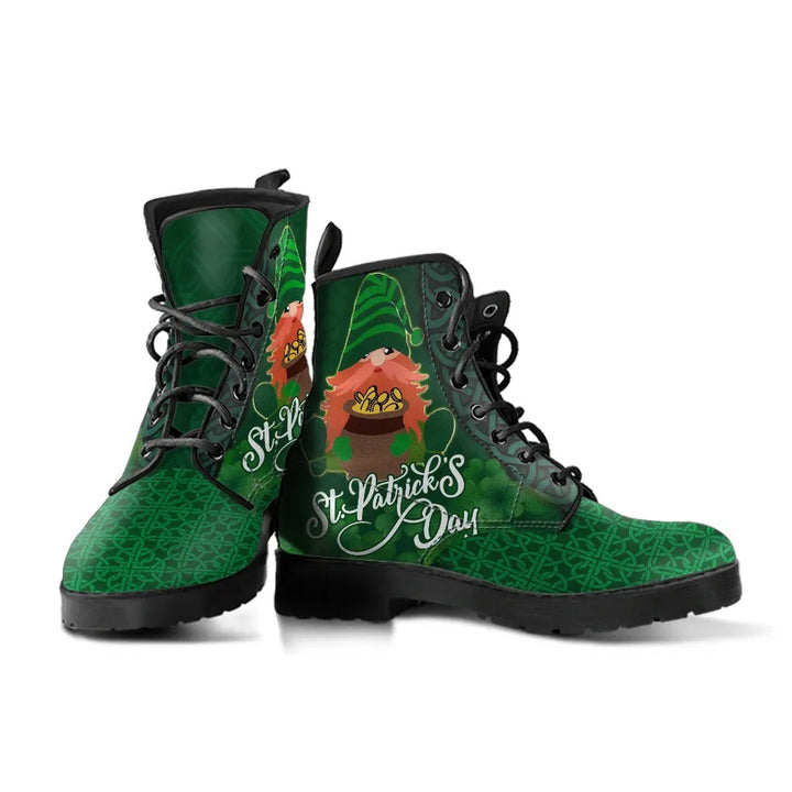 St. Patrick's Day Leather Boot - Leprechaun Irish Gnomes with Pot O' Gold