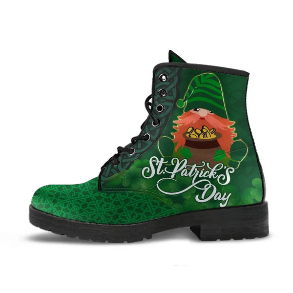 St. Patrick's Day Leather Boot - Leprechaun Irish Gnomes with Pot O' Gold