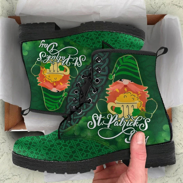 St. Patrick's Day Leather Boot - Leprechaun Irish Gnomes with Beer Mugs