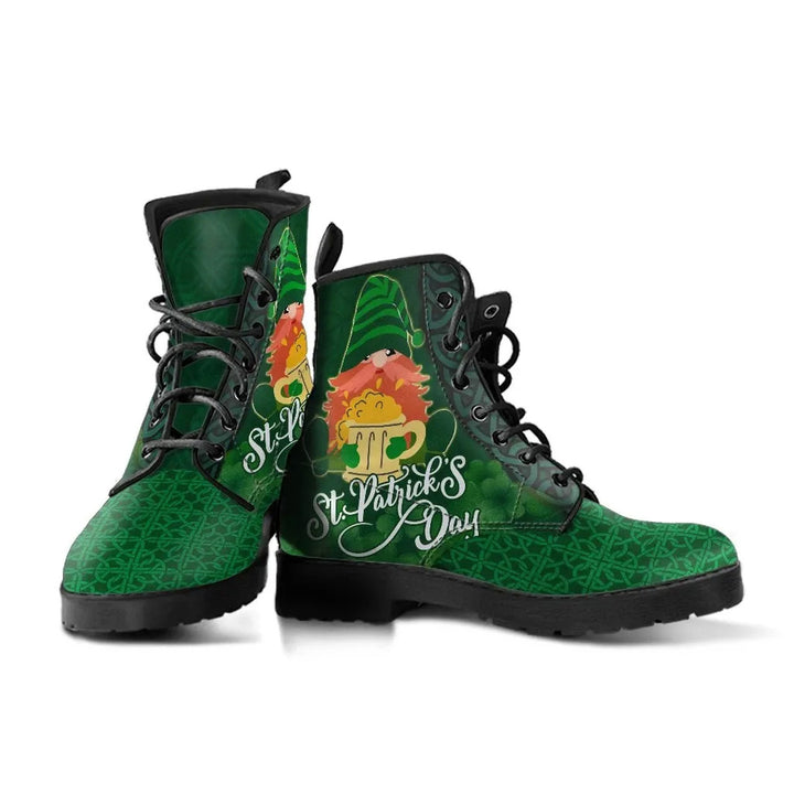 St. Patrick's Day Leather Boot - Leprechaun Irish Gnomes with Beer Mugs