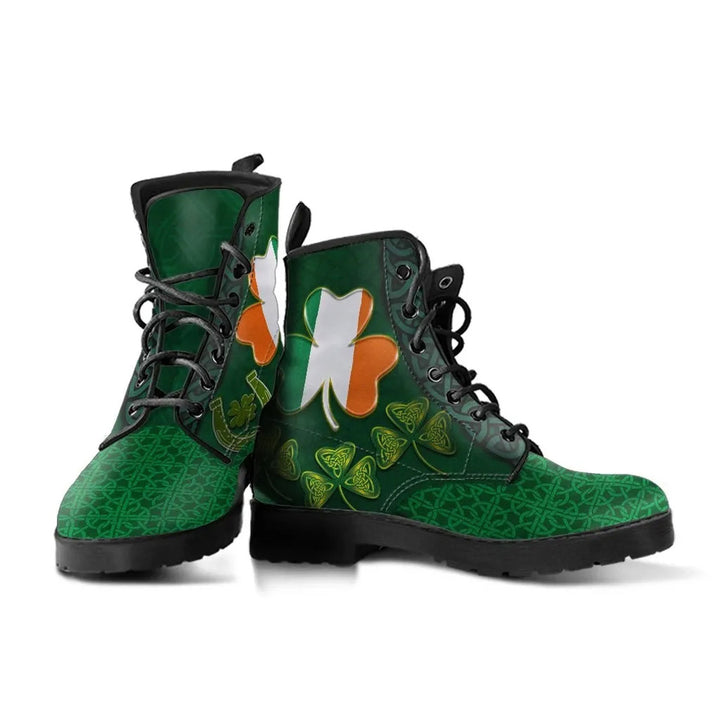 Irish St. Patrick's Day Leather Boot - Ireland Shamrock