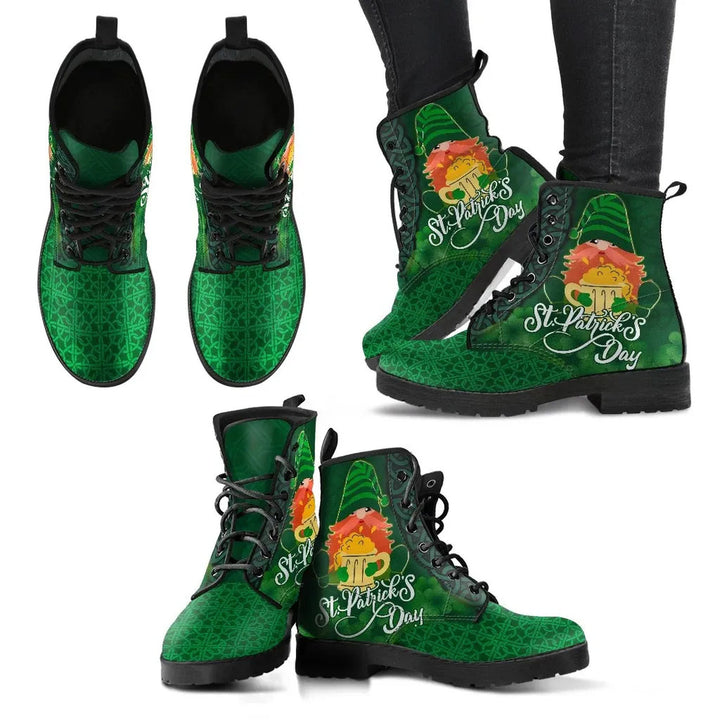 St. Patrick's Day Leather Boot - Leprechaun Irish Gnomes with Beer Mugs