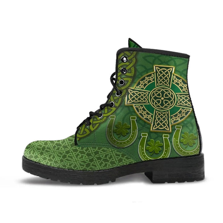 Irish St. Patrick's Day Leather Boot - Ireland Celtic Cross