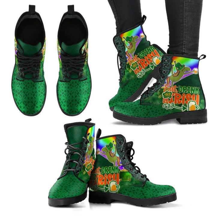Happy St. Patrick's Day Leather Boot - Eat, Drink and Be Irish