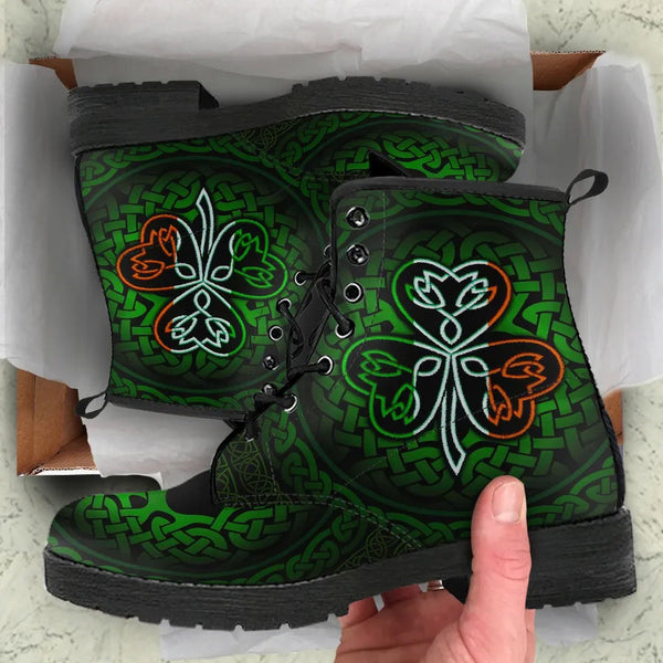 Ireland Celtic Leather Boots - Irish Celtic Shamrock